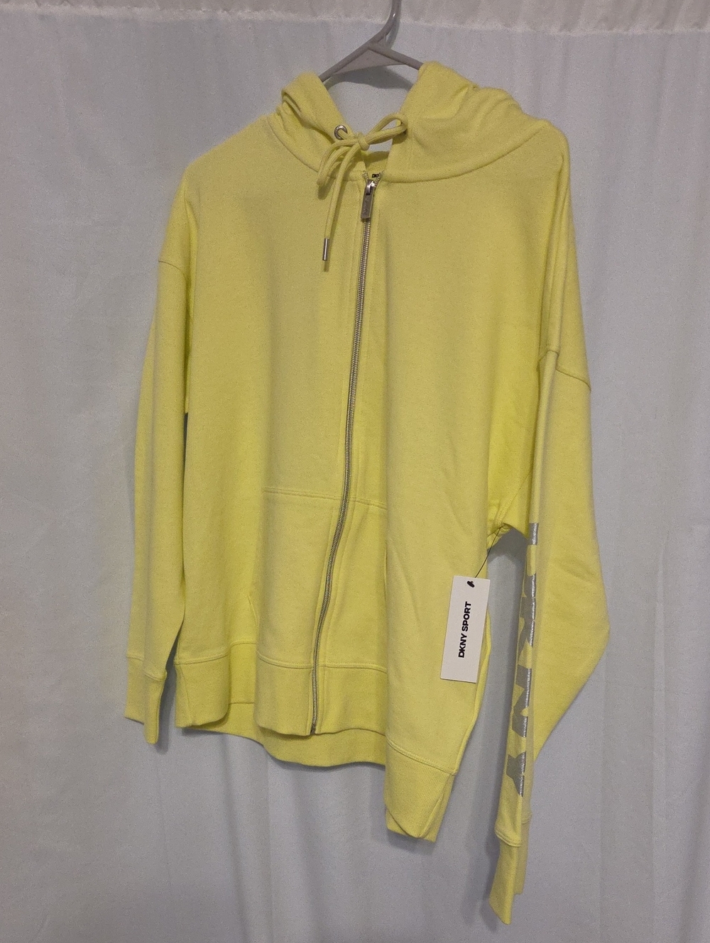 Dkny Yellow Zip-Up Hoodie Jacket and Shorts.